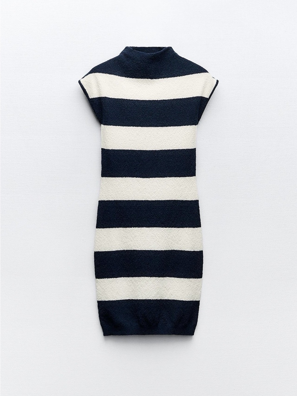 Zara Striped Knit Sheath Dress in Navy and White